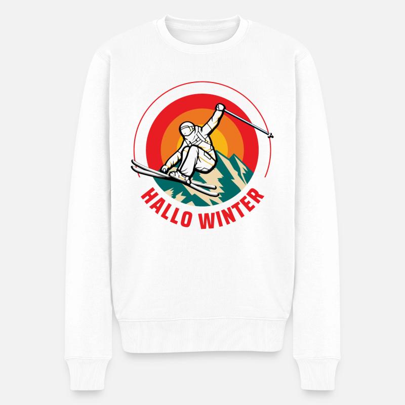 Hallo Winter - Männer Premium Bio Pullover - Weiß