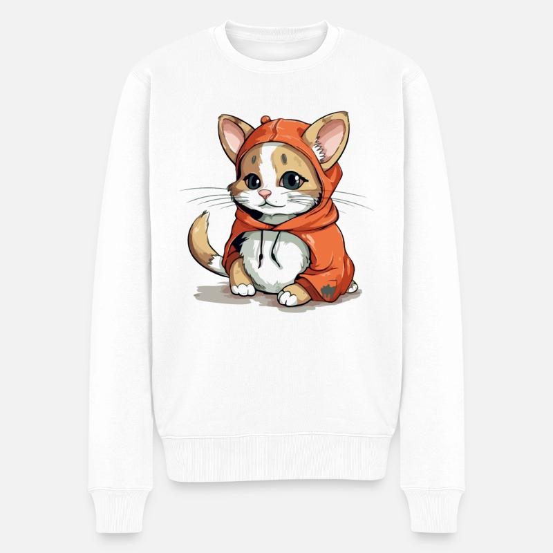 Wook le chat - Pull Premium bio Homme - blanc