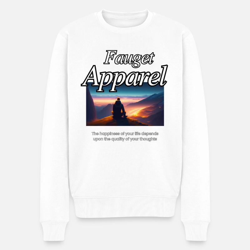 Das Glück deines Lebens hängt davon ab, - Männer Premium Bio Pullover - Weiß