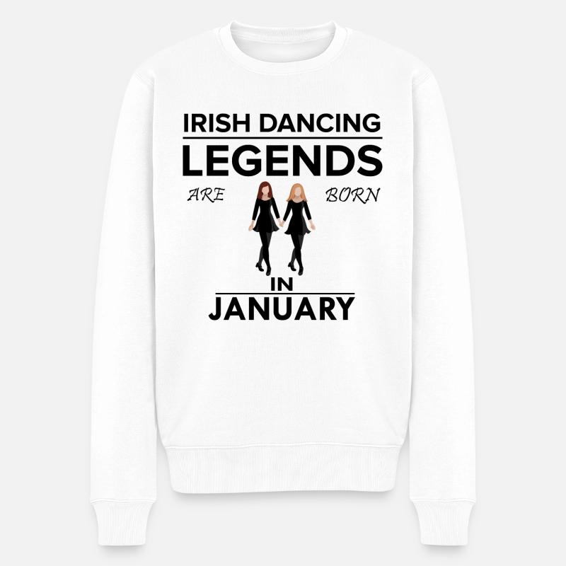 Dancing Dance Music - Männer Premium Bio Pullover - Weiß
