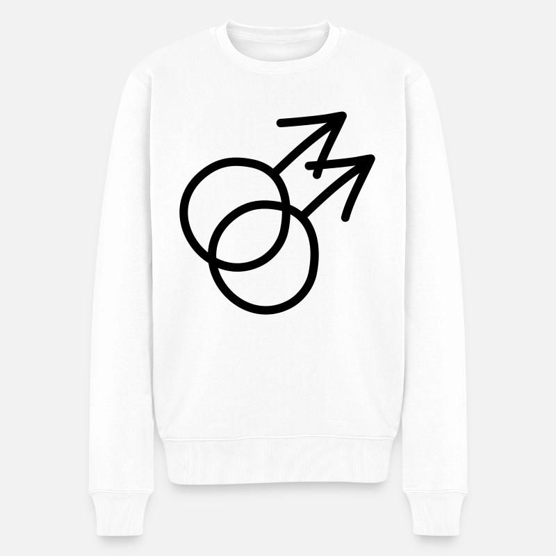 gay 1 - Männer Premium Bio Pullover - Weiß