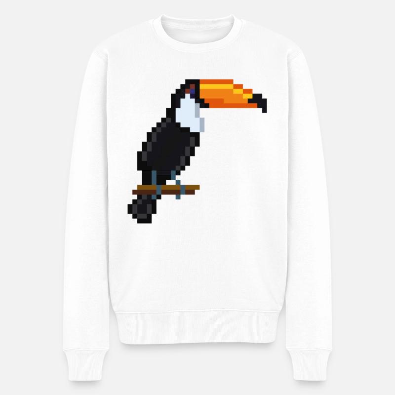 Vogel - Männer Premium Bio Pullover - Weiß