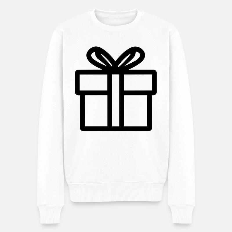 Geschenk-Icon-Box - Männer Premium Bio Pullover - Weiß