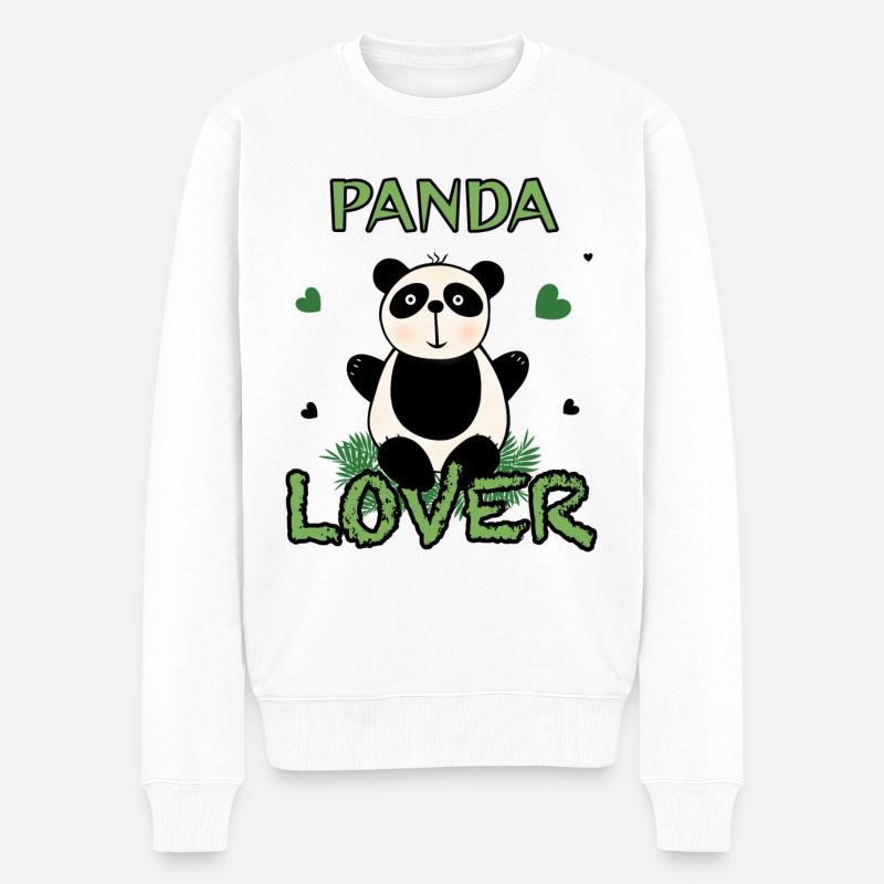 Niedlicher Pandabär - Männer Premium Bio Pullover - Weiß