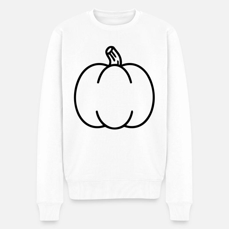 Kürbis - Männer Premium Bio Pullover - Weiß