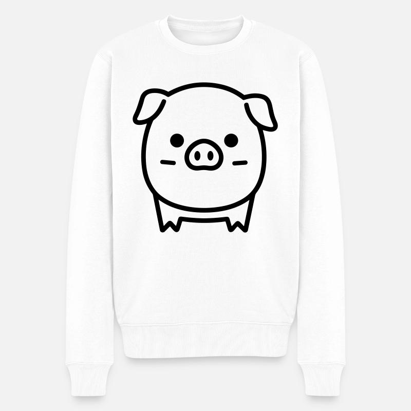 cochon - Pull Premium bio Homme - blanc