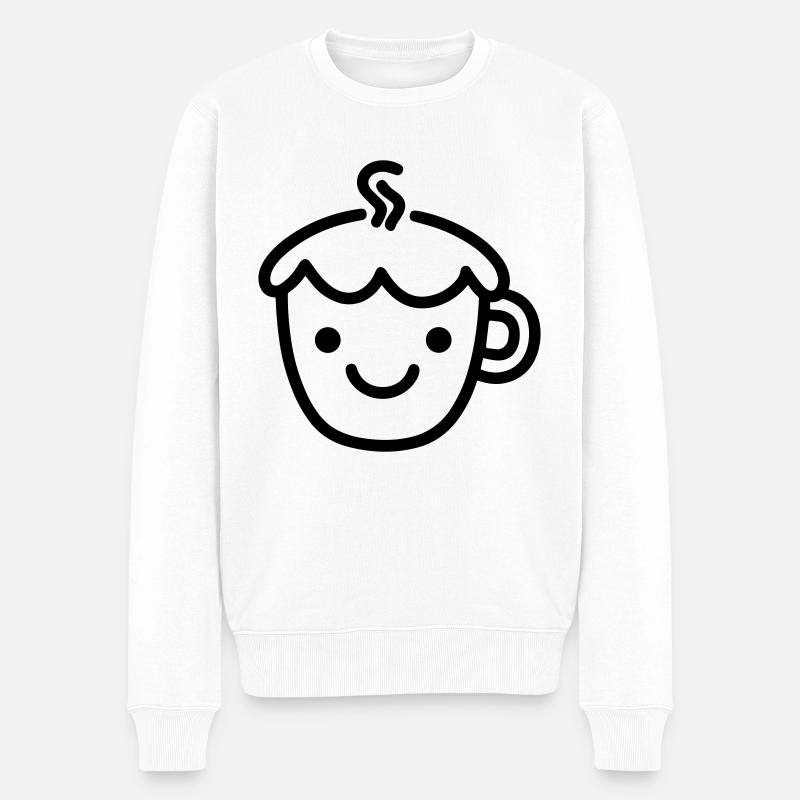 Kaffeebecher - Männer Premium Bio Pullover - Weiß