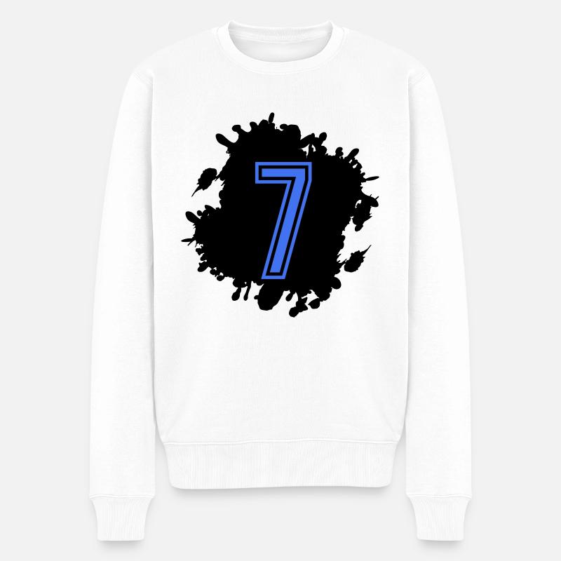 fleck 7 - Männer Premium Bio Pullover - Weiß