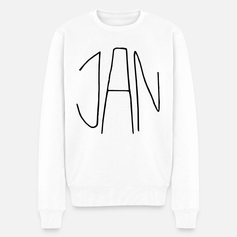 Jan - Männer Premium Bio Pullover - Weiß