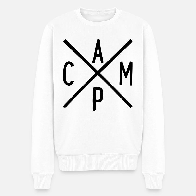 Camping - Männer Premium Bio Pullover - Weiß