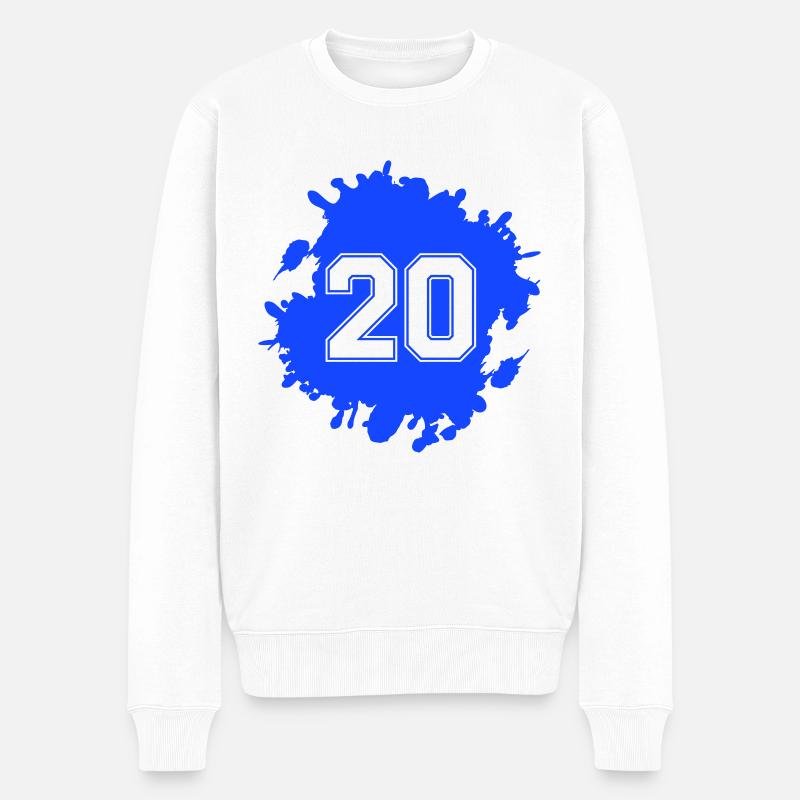 20 klecks - Männer Premium Bio Pullover - Weiß