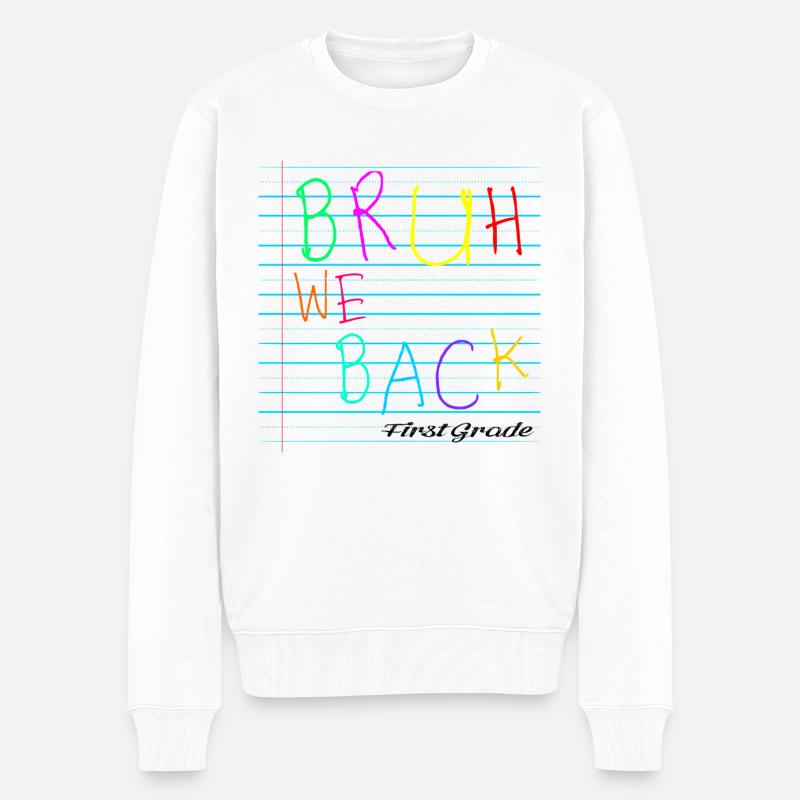 Bruh We Back Enseignants - Männer Premium Bio Pullover - Weiß
