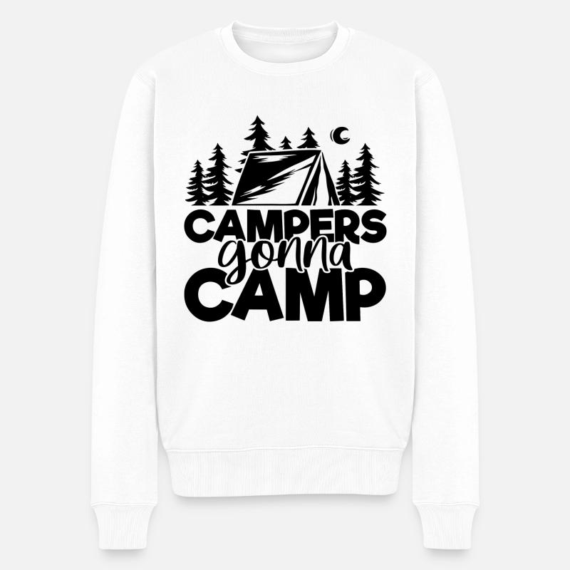 Camper werden campen - Männer Premium Bio Pullover - Weiß