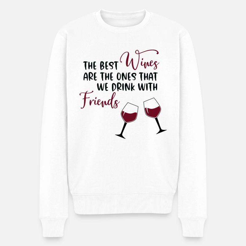Les meilleurs vins sont les - Pull Premium bio Homme - blanc