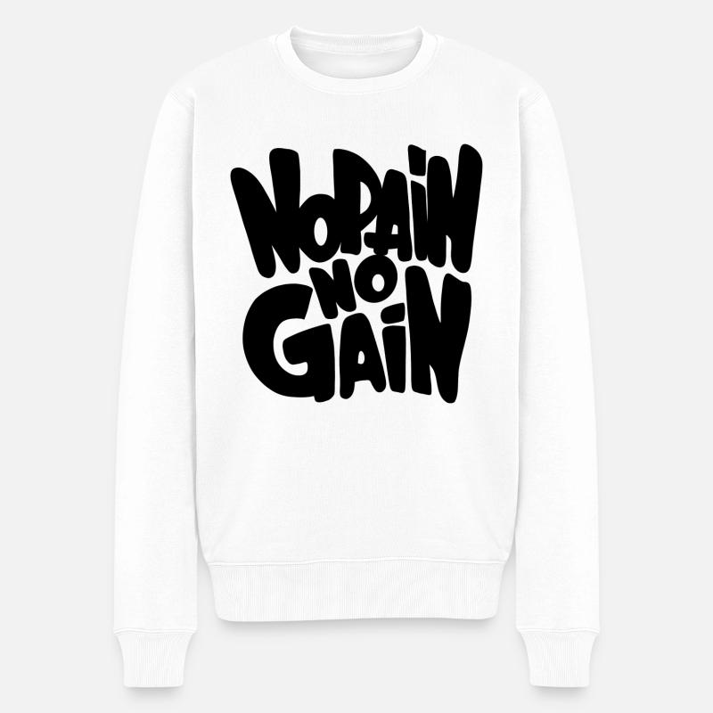Gym Sport Kraftsport - Männer Premium Bio Pullover - Weiß