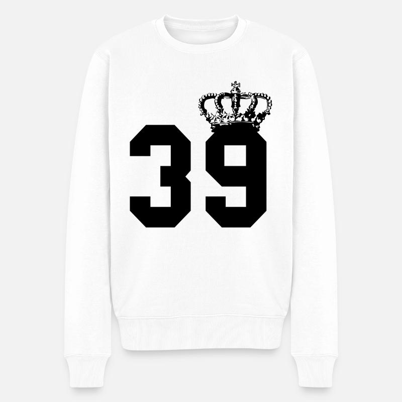 39 couronne - Pull Premium bio Homme - blanc