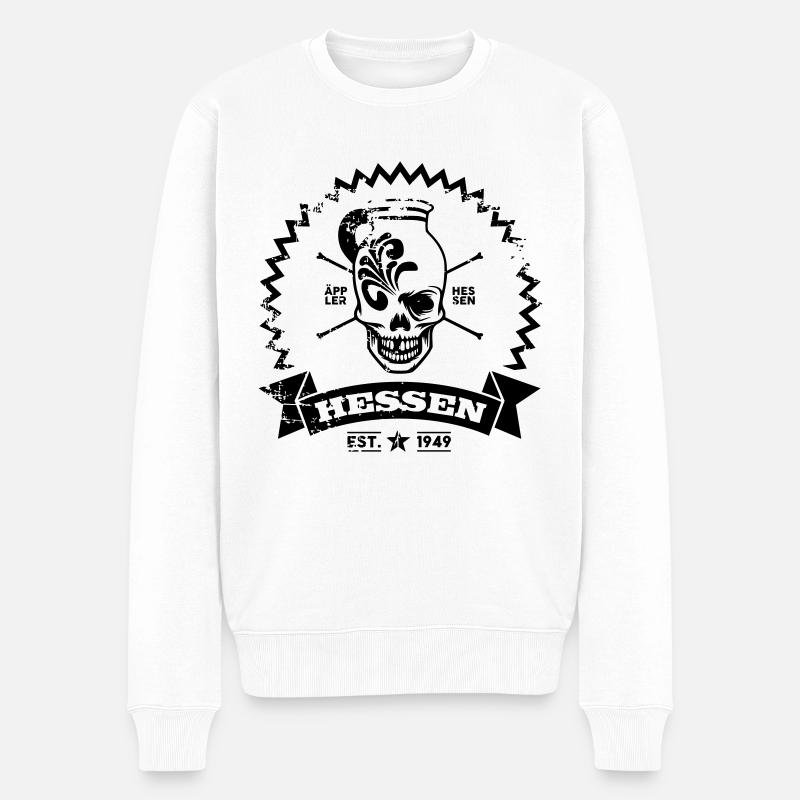 Skull Hessen - Männer Premium Bio Pullover - Weiß