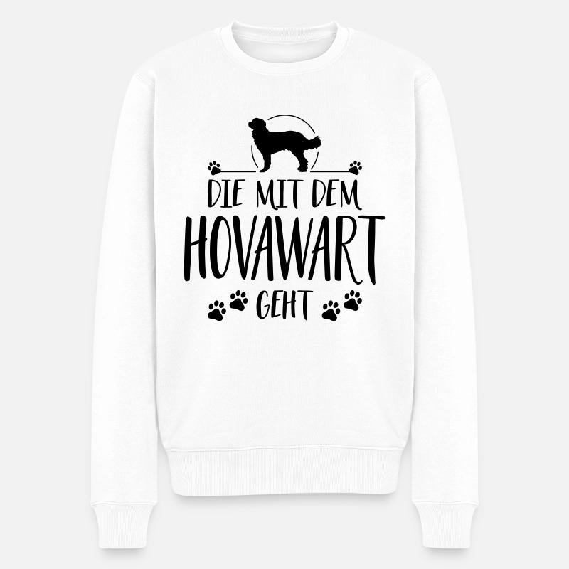 DIE MIT HOVAWART GEHT Hundespruch Hund Wilsigns - Männer Premium Bio Pullover - Weiß