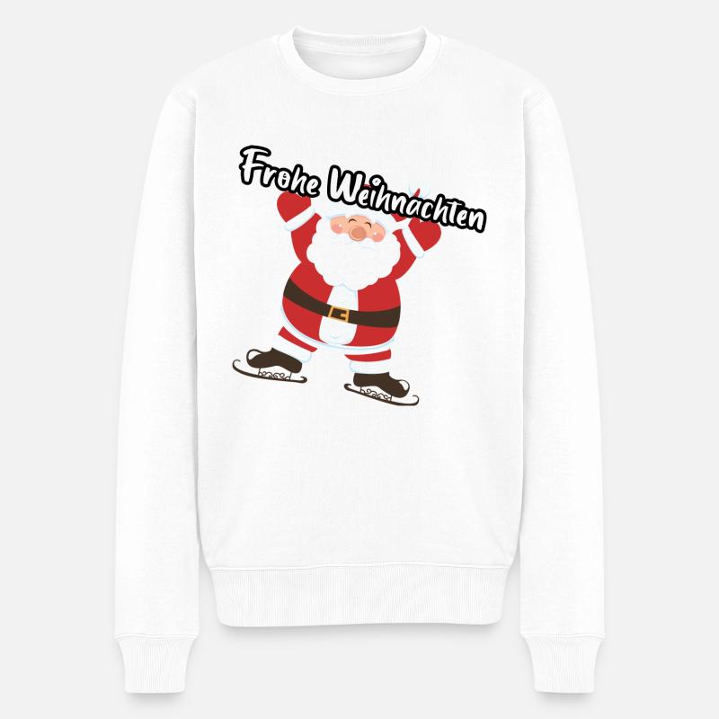 frohe weihnachten - Männer Premium Bio Pullover - Weiß