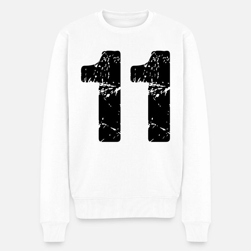 11 - Männer Premium Bio Pullover - Weiß