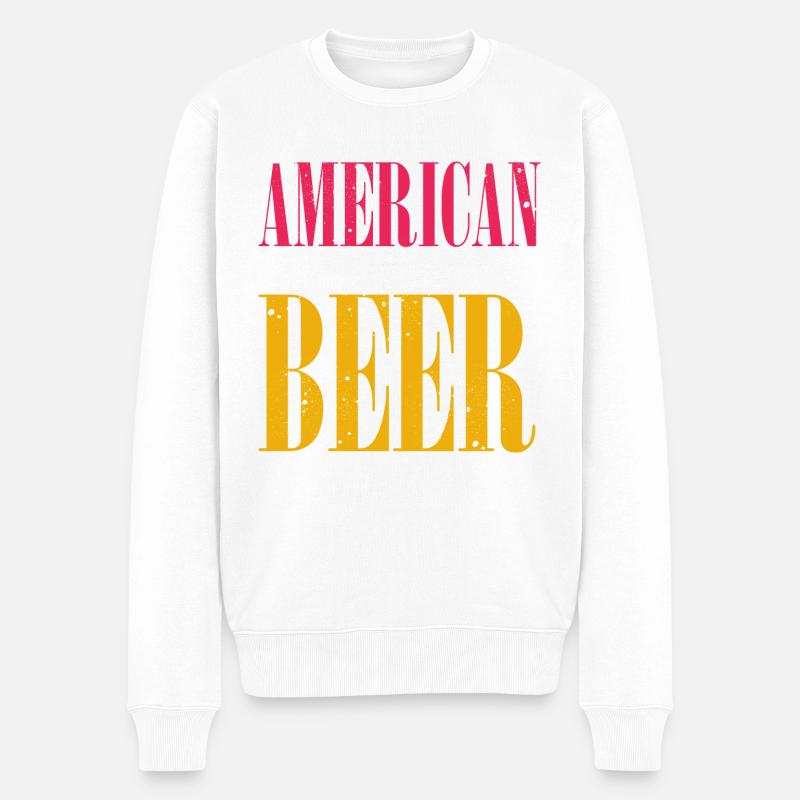 Amerikanisches Bier - Männer Premium Bio Pullover - Weiß