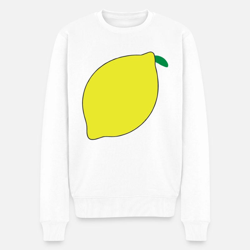 Idée cadeau d’illustration de citron - Pull Premium bio Homme - blanc