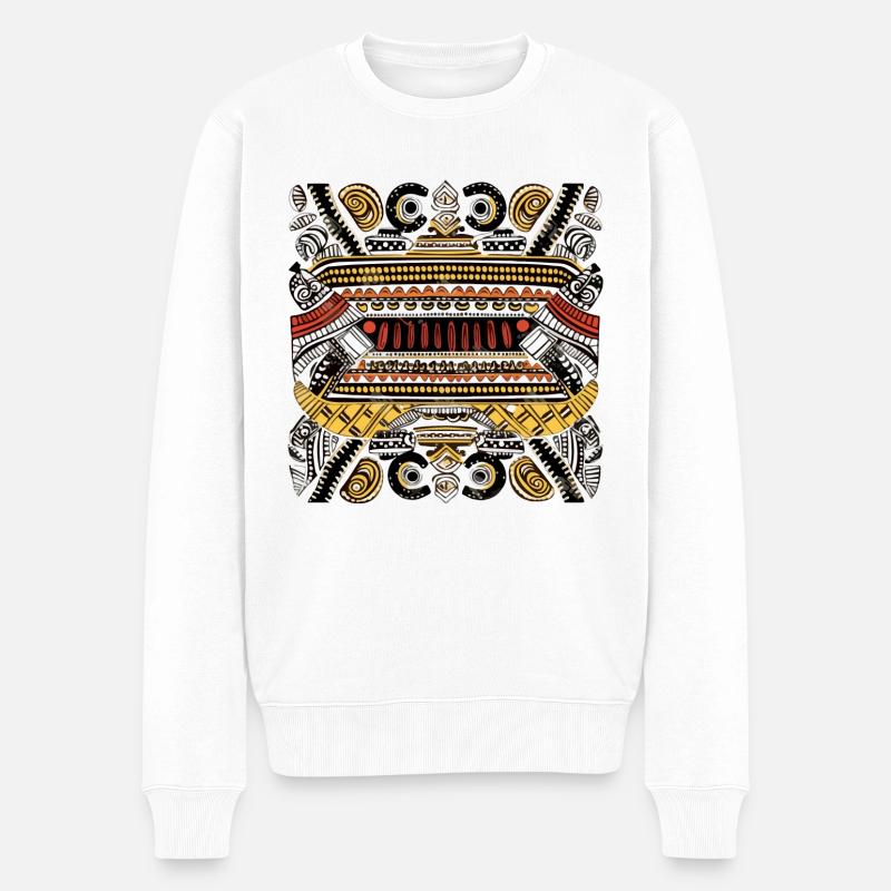 Afrikanische Folklore - Männer Premium Bio Pullover - Weiß