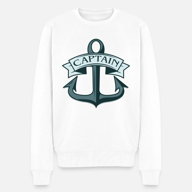 Capitaine de navire Ancre - Pull Premium bio Homme - blanc