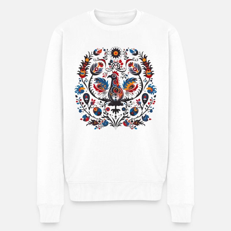 Der Vintage-Vogel - Männer Premium Bio Pullover - Weiß