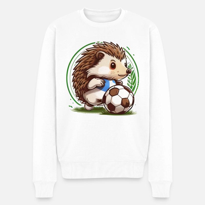 Igel Fußball - Männer Premium Bio Pullover - Weiß
