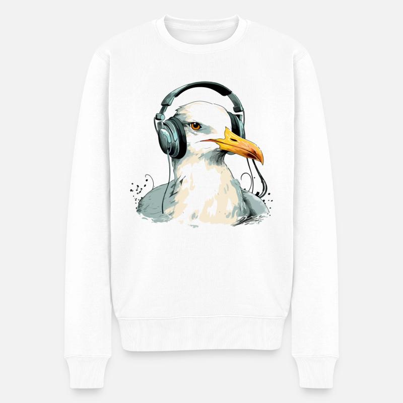 Limi la mouette audiophile - Pull Premium bio Homme - blanc