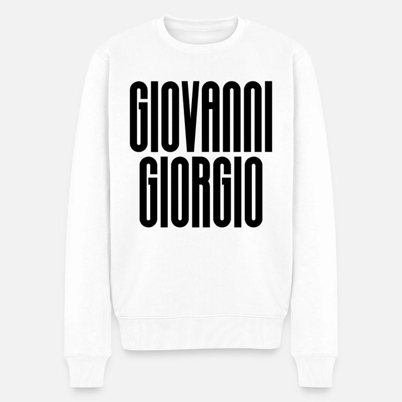 Giovanni Giorgio - Männer Premium Bio Pullover - Weiß