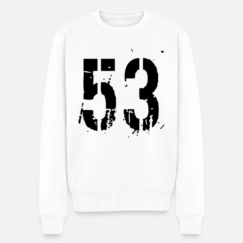 Nummer 53 - Männer Premium Bio Pullover - Weiß