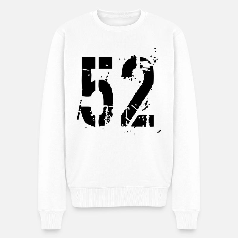 Nummer 52 - Männer Premium Bio Pullover - Weiß
