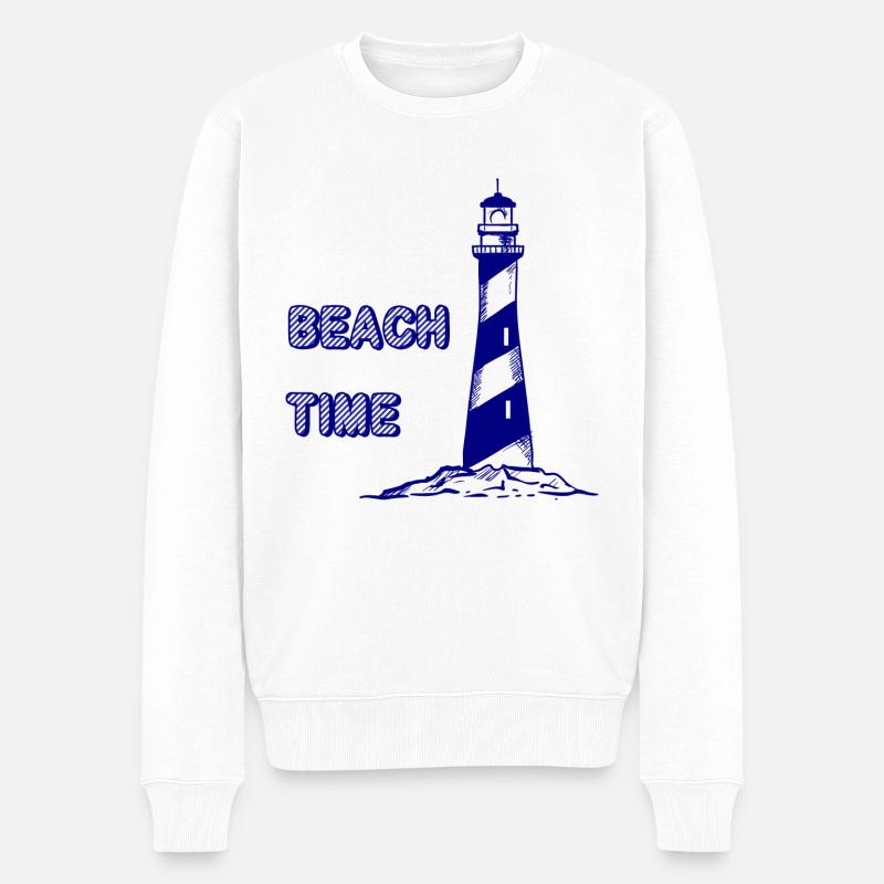 beach time - Männer Premium Bio Pullover - Weiß