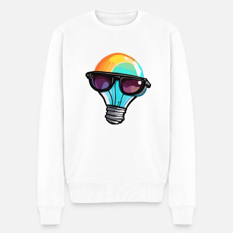 Bulb / Bulb / Brightness / Light - Men's Premium Organic Jumper - white