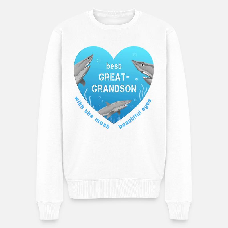 best great grandson - Männer Premium Bio Pullover - Weiß