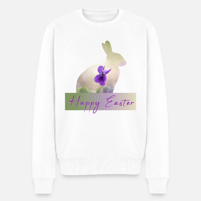 Happy Easter - Männer Premium Bio Pullover - Weiß