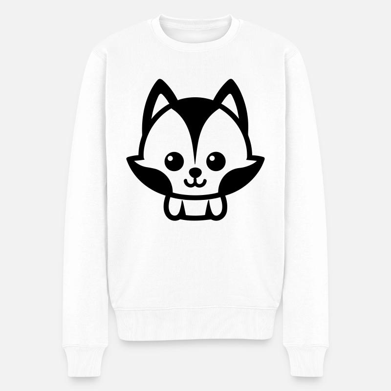 Fuchs - Männer Premium Bio Pullover - Weiß