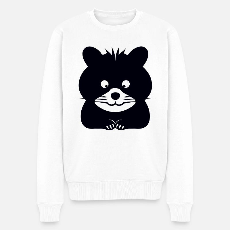 Panda-Kopf - Männer Premium Bio Pullover - Weiß