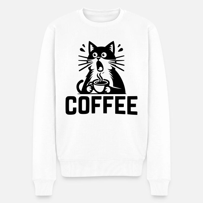Café pour chat - Pull Premium bio Homme - blanc