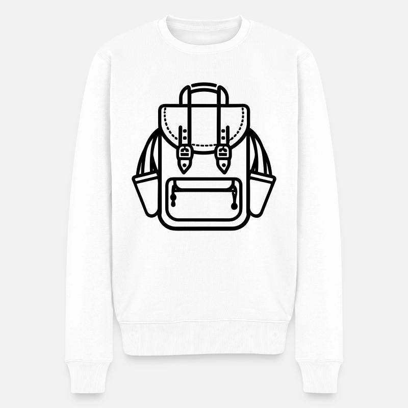 Rucksack - Männer Premium Bio Pullover - Weiß