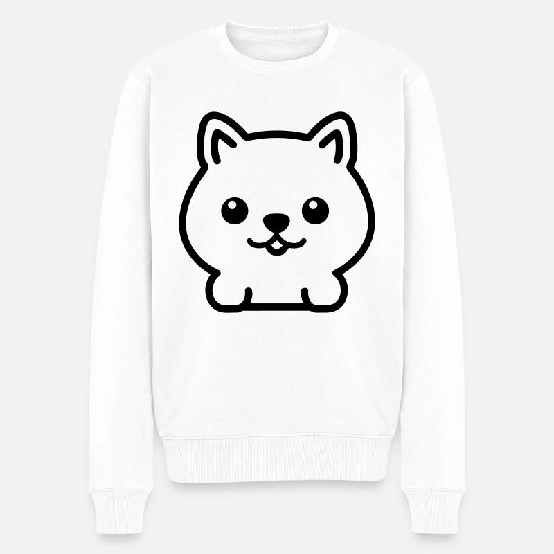 Hund - Männer Premium Bio Pullover - Weiß