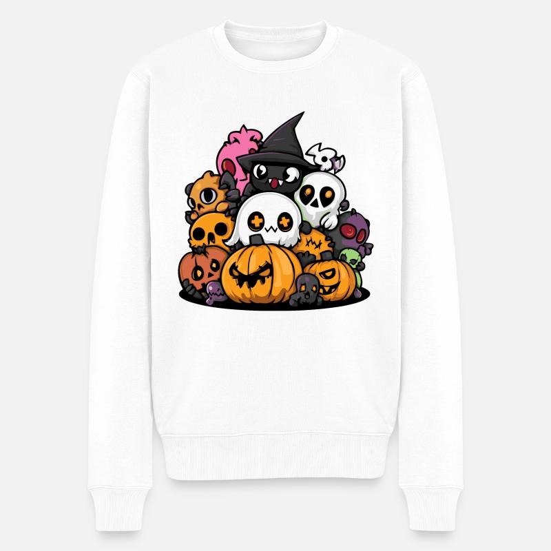 Halloween Party Figuren - Männer Premium Bio Pullover - Weiß