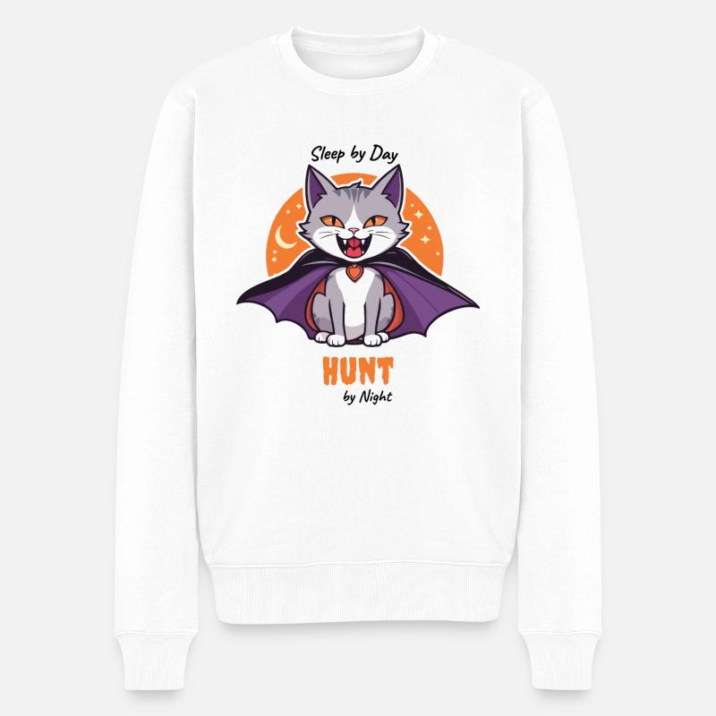 Chat vampire - Pull Premium bio Homme - blanc