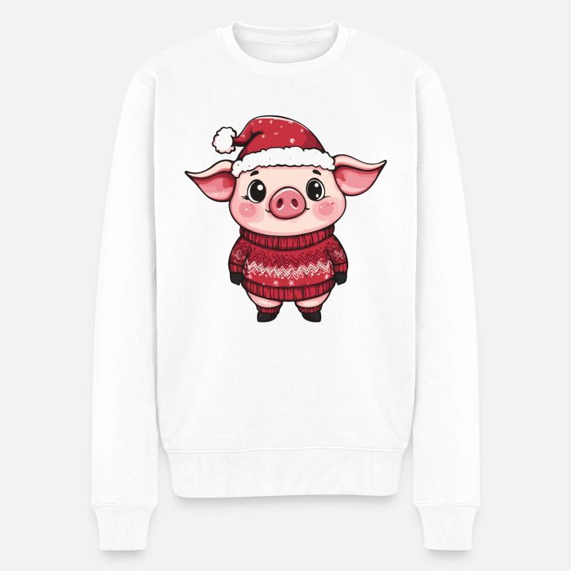 Noël cochon - Pull Premium bio Homme - blanc