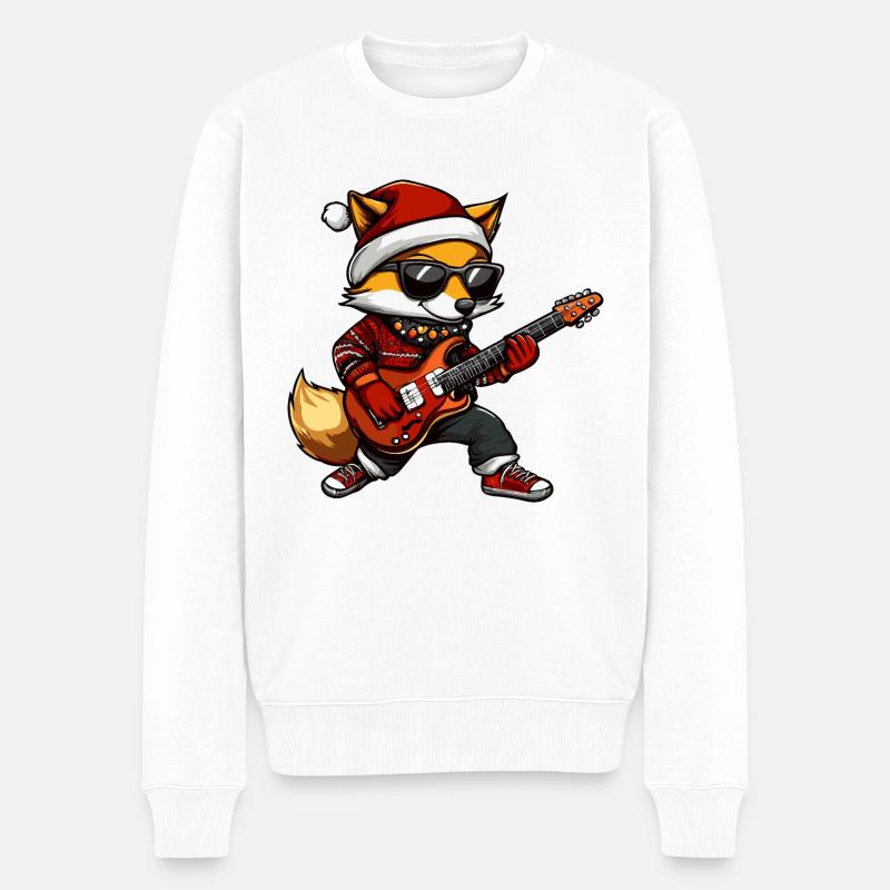 Guitare de Noël Fox - Pull Premium bio Homme - blanc
