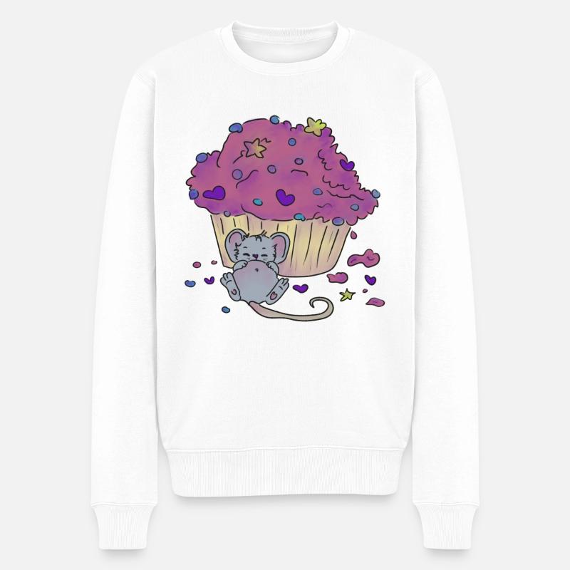 Cupcake - Männer Premium Bio Pullover - Weiß