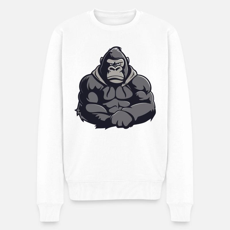 Bande dessinée Gorille - Pull Premium bio Homme - blanc