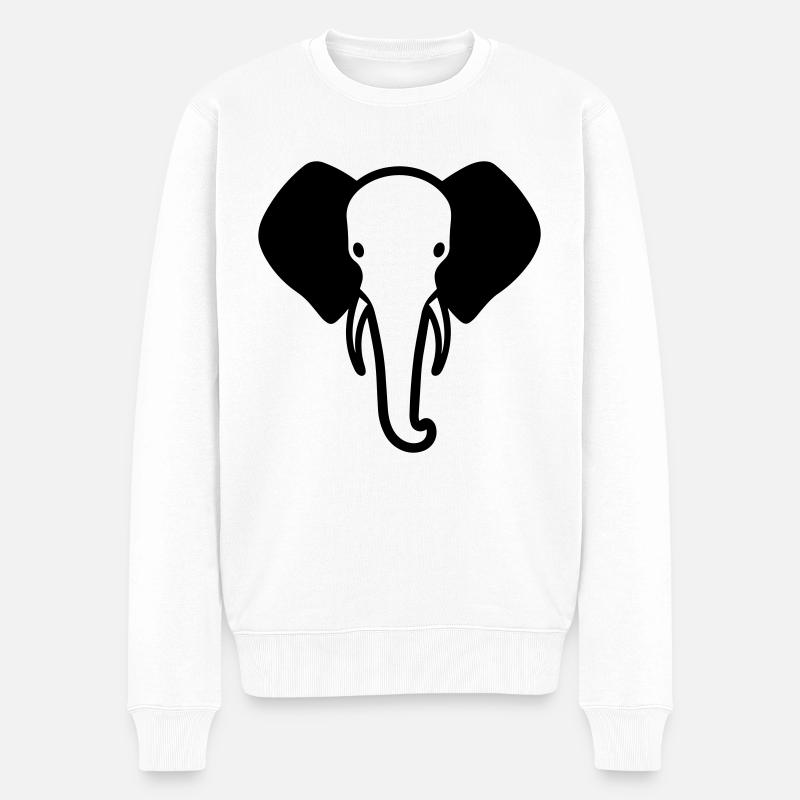 Elefant - Männer Premium Bio Pullover - Weiß